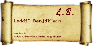 Ladó Benjámin névjegykártya