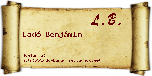 Ladó Benjámin névjegykártya