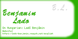 benjamin lado business card